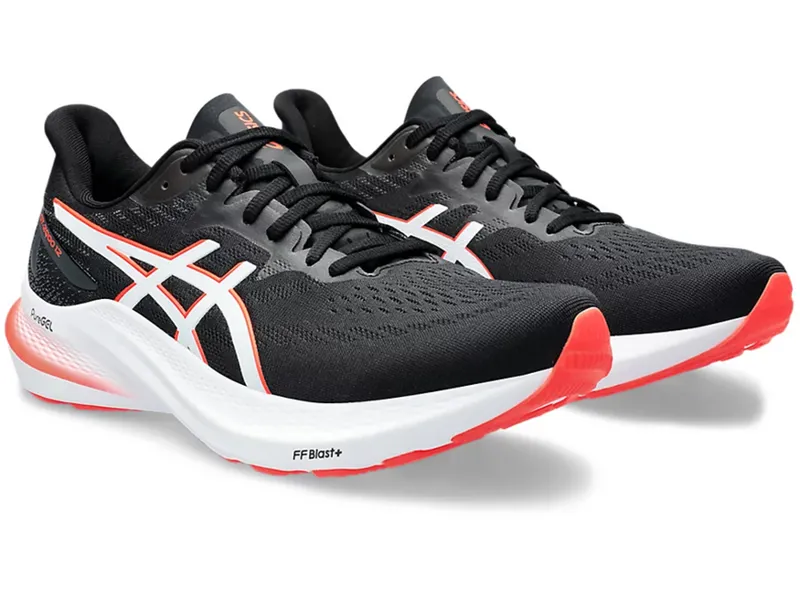 Asics Men's GT-2000 12 Running Shoes Black/Sunrise Red-3